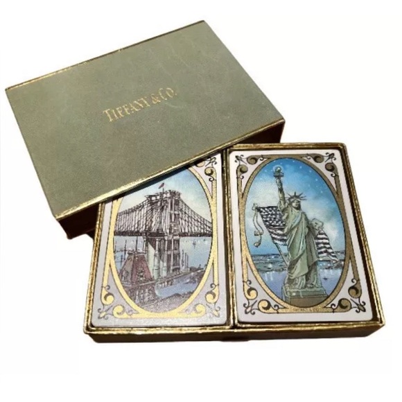VTG Tiffany & Co Playing Cards Statue of Liberty & Brooklyn Bridge; c1980s - Picture 1 of 14